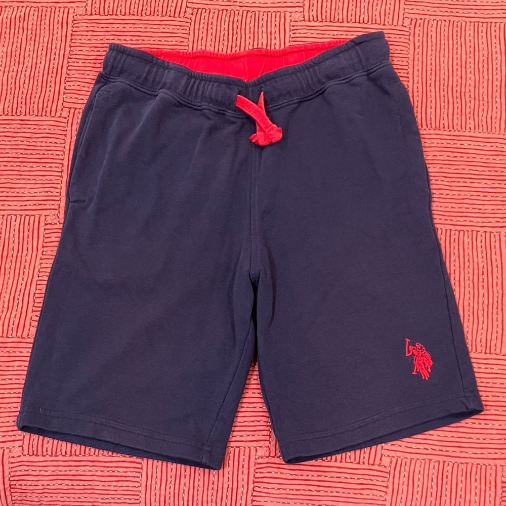 U.S. Polo Assn. 14-16 years Navy Blue teen Shorts with Red Drawstring